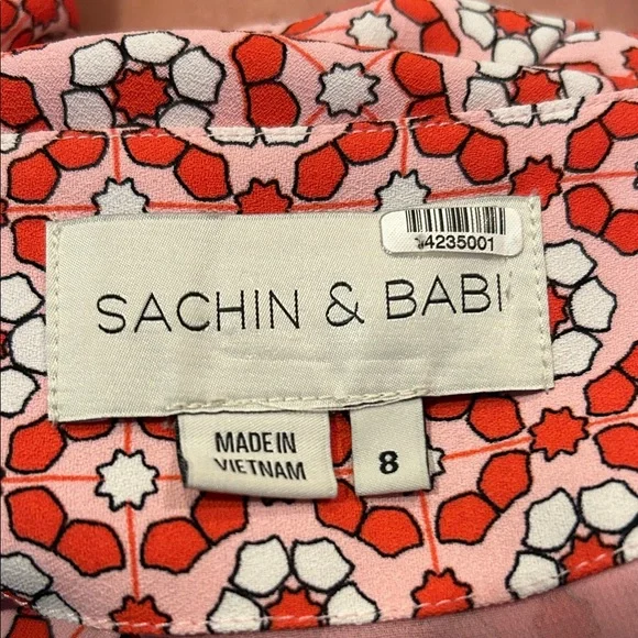 Sachin-Babi Elegant Red Wrap Top Size 8 - Picture 10 of 16